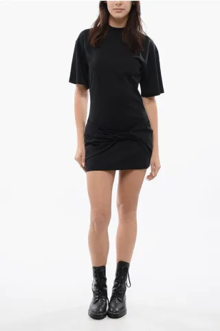 SMALL ARROW T-Shirt-Kleid mit Knoten vorne in Schwarz