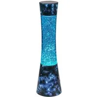 Rabalux Lavalampe Minka dekorative Lampe blau, mit Leuchtmittel, Glitzer-Lampe 39,5cm
