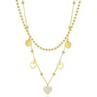 Firetti Kette mit Anhänger Schmuck Geschenk Hearts Charm, mit Zirkonia (synth)