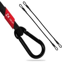 ECENCE Spanngurt 2x Spanngummi mit Karabiner 100cm in Schwarz Latex (2-St)