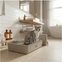 LucyBalu Katzentoilette STEELOO Edelstahl Katzenklo geruchsfrei, Katzentoilette aus Edelstahl