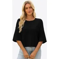 Imily Bela Strickjacke Damen Kurze Strickjacke (Packung, 1-tlg., 1per-Pack) mit Knöpfen