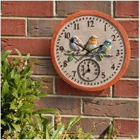 Smart Garden Wanduhr BirdWood Wanduhr, 30 cm (Vogel-Design) Gartenuhr