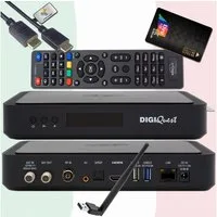 DIGIQuest TiVuSat Karte 4K Black + DIGIQuest Q99 4K Receiver + Wifi (non attivo) SAT-Receiver