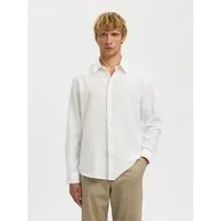 Selected Langarmhemd SLHREGCLAY LINENBLEND LS SHIRT CLA NOOS Materialmix, regular fit