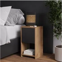 Vicco Nachtschrank Evo, Goldkraft Eiche/Anthrazit, 2er Set (2-St)