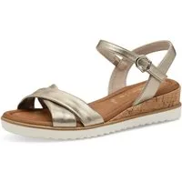 Tamaris Sandalette, Keilabsatz, Sommerschuh, Riemchensandale mit Schnallenverschluss