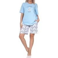 Normann Pyjama Damen kurzarm Schlafanzug Shorty maritimer Look – auch in Übergröße