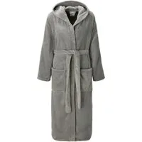 OTTO home Unisex-Bademantel Miia, ideal für Sauna, Spa & im Urlaub, Langform, Microfaser, Kapuze, Gürtel, weich und kuschelig, plüsch, für Damen und Herren, S-XL