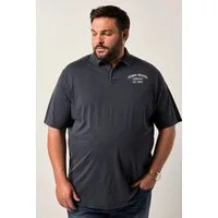 Men Plus Poloshirt Poloshirt Halbarm Brustprint Vintage Look