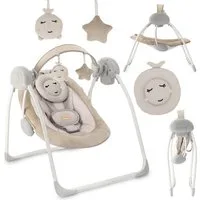MoMi Babywippe Liss, elektrisch mit 5 Stufen, Timer und 6 Melodien