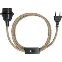 EAZY CASE Lampenfassung E27 Lampensockel mit 3,5m Textil Kabel & Schalter, (1-St), E27 Fassung mit Schalter und dekoratives Lampenkabel DIY Lampe Natur