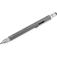 TROIKA Kugelschreiber CONSTRUCTION – 6-in-1 mit Wasserwaage, Schraubendreher & Lineal, (1-tlg., in verschiedenen Farben, schwarze Mine), Multifunktionsstift mit Stylus, Geschenk für Männer & Heimwerker