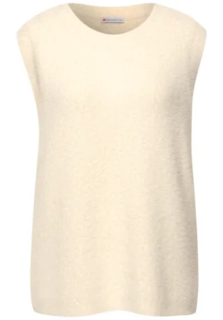 Street One - Ärmelloser Pullover beige - Gr. - 38
