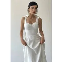 WOMAN VISION Midikleid Trägerloses, mittellanges ausgestelltes Kleid