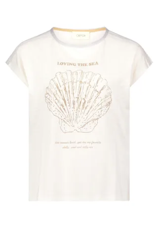 CARTOON - Locker geschnittenes T-Shirt weiß - Gr. - 36
