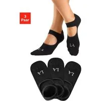 LASCANA ACTIVE ABS-Socken Damen Yoga, Rutschfeste Socken Sport Yoga, Tanz, Barfuß, Trampolin, (Packung, 3-Paar, Gr. 35-38 bis 39-42) mit Aussparung auf Fußrücken, ideal für Zuhause, Krankenhaus