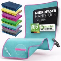 NirvanaShape Reisehandtuch Mikrofaser Handtücher Set, Badehandtuch, Reisehandtuch, Strandtuch, Ecktasche mit Reißverschluss, saugfähig, leicht, schnelltrocknend