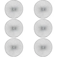 Basera® Platzset 6er-Platzset Ornament Kunststoff rund, (6-St), silber, Ø 36,5 cm