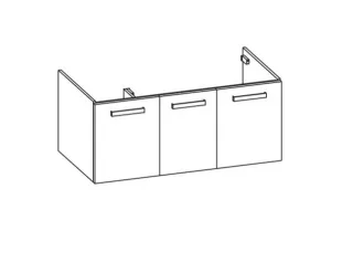 Artiqua 411 Waschtischunterschrank für Vero Air 235012 Weiß Hochglanz, 411-WU3T-D81-7016-68 411-WU3T-D81-7016-68