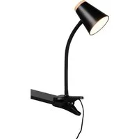 Reality Leuchten LED Klemmtischleuchte PONGO, LED Klemmleuchte mit Kabel und Kippschalter, 4,5W 500 Lumen, Ein-/Ausschalter, LED fest integriert, Warmweiß, 3000K warmweiß, verstellbare Klemmleuchte, Klammer 1-3 cm weit, H.33cm