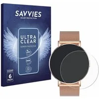 Savvies Displayschutzfolie Schutzfolie für Levowatch Eve 1.3", 6 Stück, Displayschutz Schutz Folie Klar Transparent