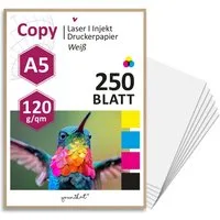 younikat Drucker- und Kopierpapier younikat DIN A5 Papier I 120 g/m² I 250 Blatt in weiß I dv1550