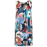 ITALY VIBES Sommerkleid - weiches Etuikleid mit abstraktem Print und Band - Damenkleid ONE SIZE - passend von Größen S bis L