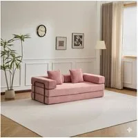 Leawin Sofa 4-in-1 Wohnzimmersofa mit Bettfunktion – faltbares Cord Schlafsofa, Bequemes & modernes Schlafsofa aus Cord – ideal für kleine Räume