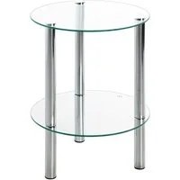 HAKU Beistelltisch Sofatisch, Wohnzimmertisch (1-St), rund - aus Metall Silber - Ø/H 35/47 cm
