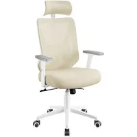 Yaheetech Drehstuhl Ergonomischer Chefsessel mit Verstellbarer Kopfstütze, Höhenverstellbarer Schreibtischstuhl fürs Büro/Arbeitszimmer