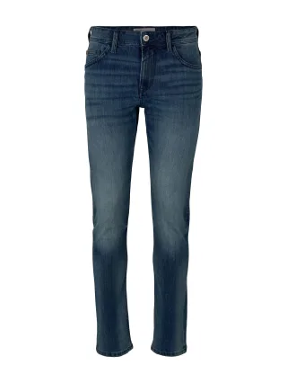 Denim Tom Tailor - Piers Slim Jeans aus nachhaltiger Baumwolle used mid stone blue denim - Gr. - 34