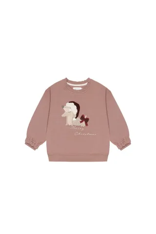 Leevje Oversized Sweatshirt Dackel Christmas hat & bow