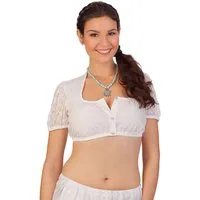 Spieth & Wensky Dirndlbluse Dirndlbluse - WAKANDA - weiß, schwarz