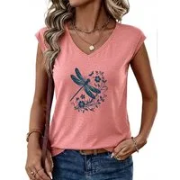 PYLIKE Tanktop Damen bequemes Sommer Ärmellos Tanktop Locker Hellgrau Print-Shirt Bequem für Freizeit und Büro,Strandurlaub
