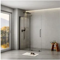 WITEN&NOCK Duschwand Walk In Schiebetür 8mm Glas mit Nano Duschabtrennung Höhe 195cm
