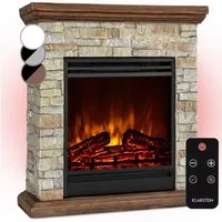 Klarstein Elektrokamin Etna, elektrischer Kamin mit Heizfunktion Heizlüfter elektrischer Kaminofen