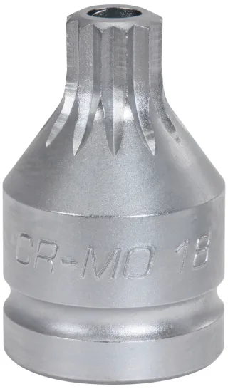 KS Tools 3/4" Kraft-Bit-Stecknuss Vielzahn mit Bohrung, kurz - 515.0013