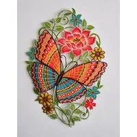 Stickereien Plauen Fensterbild Schmetterling, Hakenaufhängung
