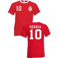 Youth Designz T-Shirt Serbien Herren T-Shirt im Fußball Trikot Look mit trendigem Print
