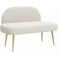 vidaXL Sitzbank Gepolsterte Bank mit Rückenlehne Creme 110 x 60 x 76 cm Bouclé (1-St)