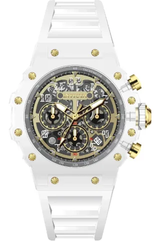 Invicta Racing 69689 Herrenuhr - Quarzwerk - Acryl mit goldenem Zifferblatt - 43 mm