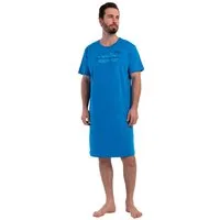 Vienetta Nachthemd Man (Packung, 1-tlg) Herren Schlafanzug Schlafshirt Nachthemd Kurzarm Baumwolle