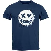 Neverless Print-Shirt Herren T-Shirt Print Aufdruck Motiv Smiling Drip Face Printshirt mit Print