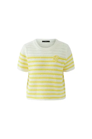 Oui - Pullover white yellow - Gr. - 42