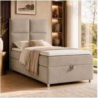 Best for Home Boxspringbett Trinity K-2 mit Bettkasten & Topper – Komfort & Stauraum (Einzelbett, Hotelbett, Polsterbett gepolstertes Kopfteil, Jugendbett, Kinderbett versch. Größen, 1-St., 70x200 80x200 90x200 100x200 cm), Einzel-Boxspringbett mit i