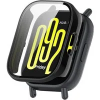 Wigento Smartwatch-Hülle Für Xiaomi Redmi Watch 5 Lite Kunststoff Hülle + H9 Hart Glas Schwarz, Schutzhülle aus PC + Hart für Rundumschutz