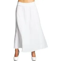 Caspar Faltenrock RO019 Damen langer Maxi Sommer Leinenrock mit figurfreundlichem Stretch Bund - Made in Italy