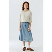 Oui Strickpullover Pullover whitecap gray