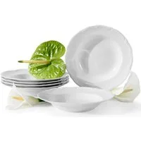 KONSIMO® Teller-Set CHODZIEZ MARIA TERESA Tafelservice, 6x Suppenteller (6-tlg), 6 Personen, Porzellan, Hochwertiges Premium-Porzellan, handgefertigt